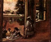 Edgar Degas Children Sat Down in the House Door USA oil painting reproduction